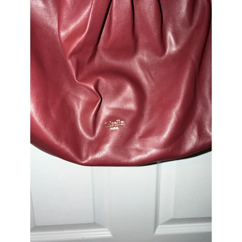 Soft,‎ slouchy Giselle Paris Adele hobo bag in a rich red/burgundy shade